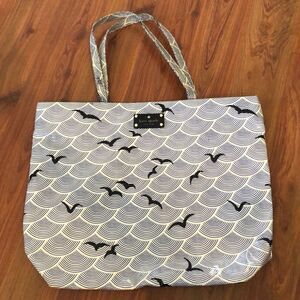 Kate Spade Birds over arches navy tote bag